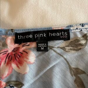 Three Hearts Floral Blue Dress